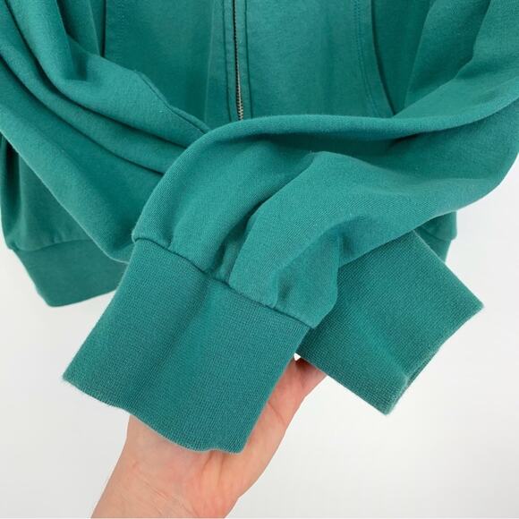 GAP Vintage Soft Cropped Full-Zip Hoodie Jade Stone Green XL (L) - Picture 4 of 10